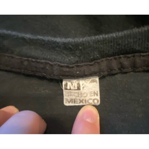 Vintage Neon Mohawk Skull Size Medium Black T-Shirt Short Sleeve 2 Sided Skulls - Picture 12 of 12